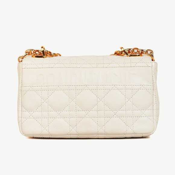 Christian Dior Small Dior Caro Ivory Cannage Calfskin Crossbody - Picture 4 of 13
